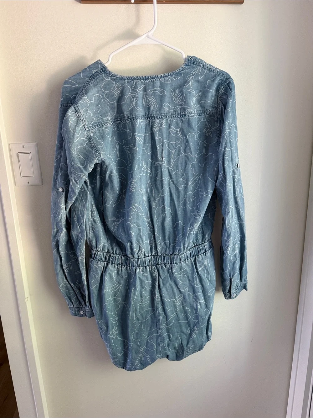 💘cloth & stone Light Blue Floral Wrap-Front Kids One-Piece